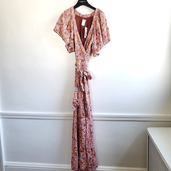 New L*Space Panama Lilly Of The Valley Wrap Maxi Dress/Swim Cover-Up NWT Medium - Picture 12 of 17